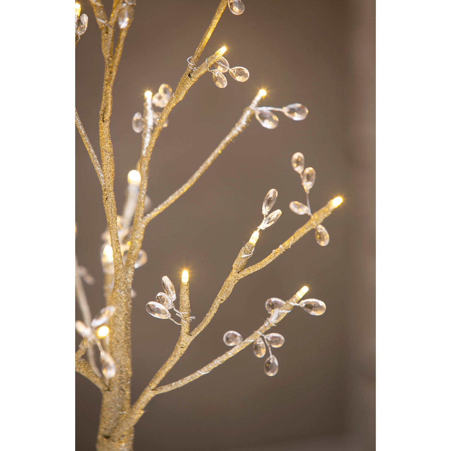 24" LED Glittered Tree with Crystals