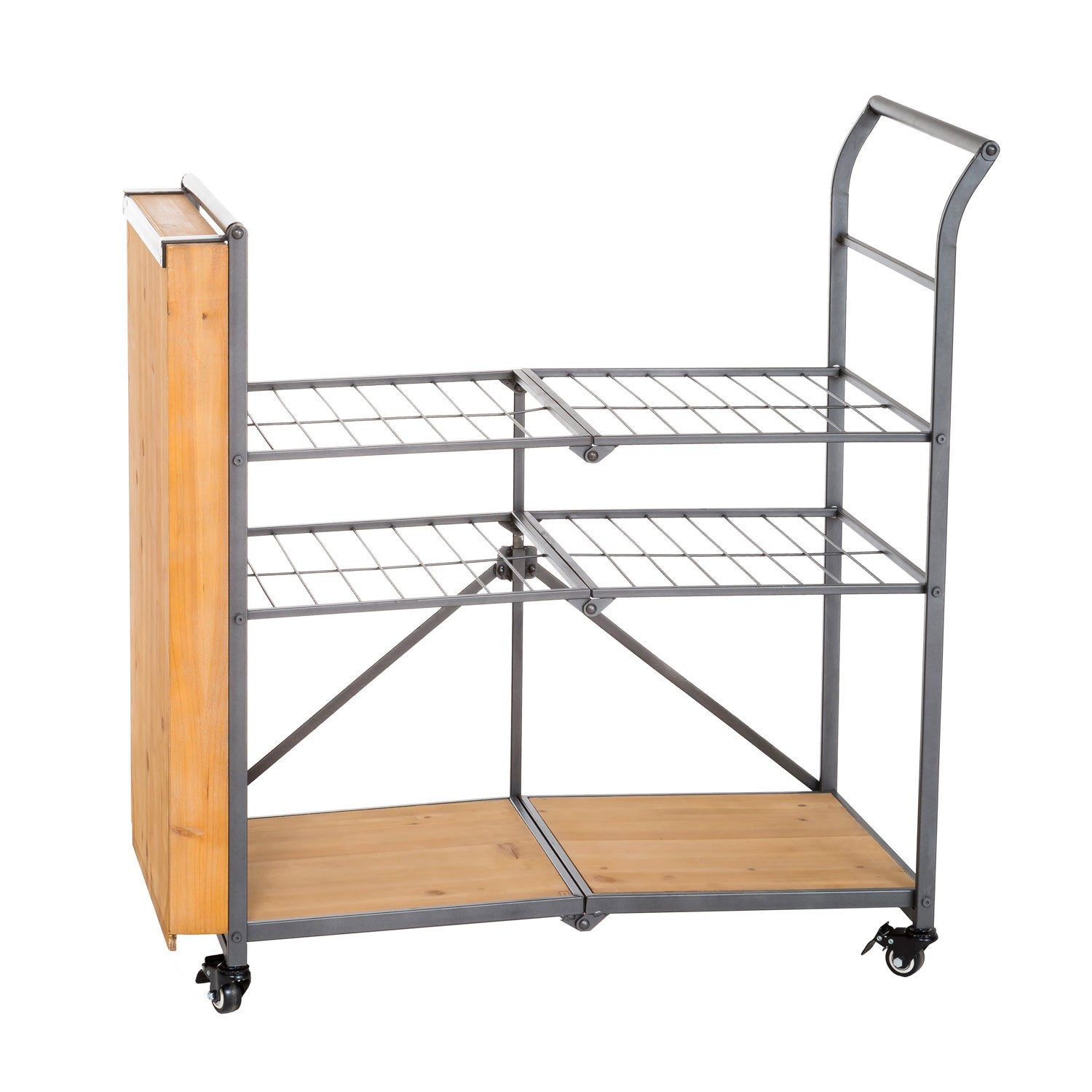 Wooden Rolling Folding Cart