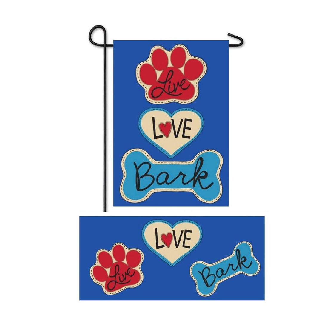 Live Love Bark Garden Burlap Flag and Sassafras Mat Set