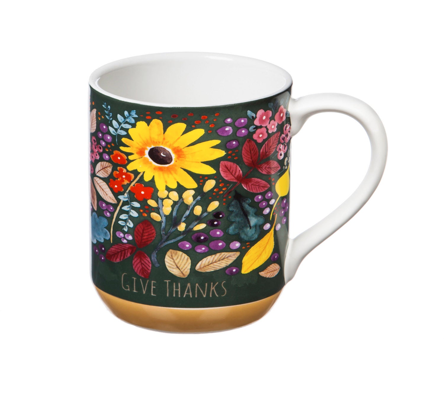 Give Thanks Flowers Recipe Tin w/ Recipe Cards and Ceramic Cup