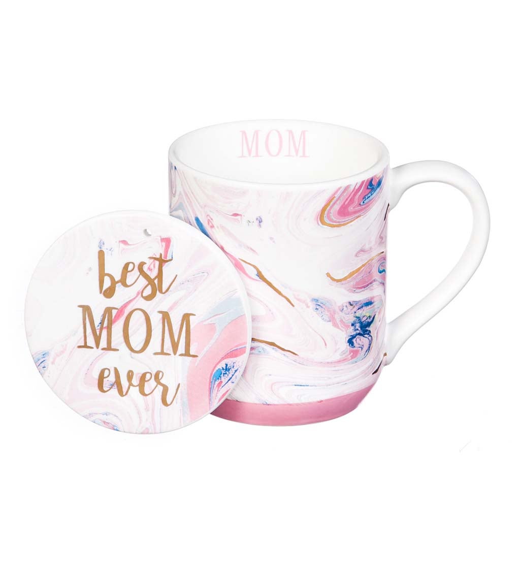 Mom Ceramic Cup and Coaster Gift Set