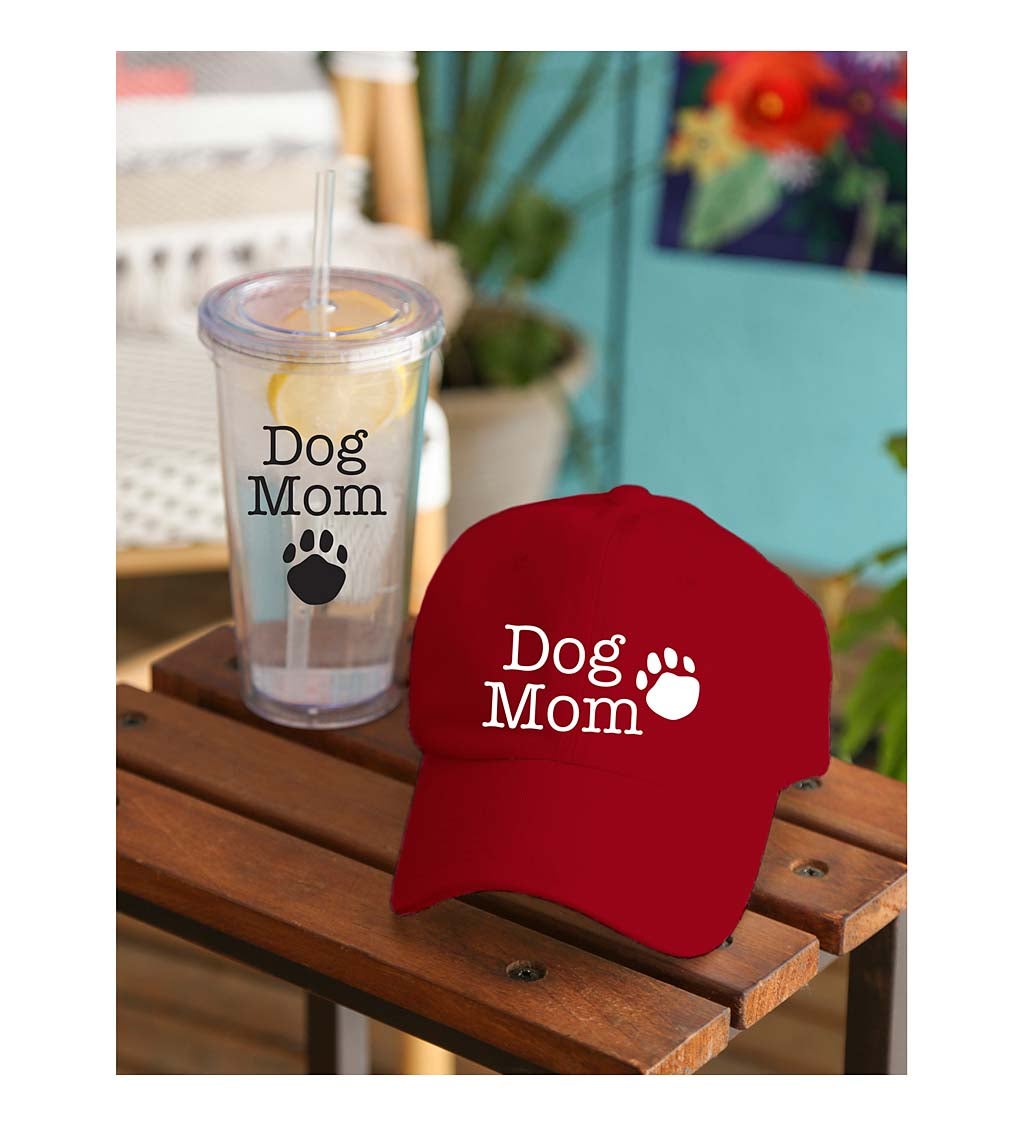 XL Insulated 18 oz Acrylic Tumbler with Straw and Cap, Dog Mom