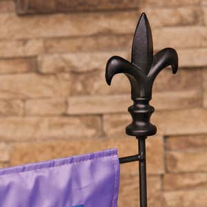 Black Fleur-de-Lis Garden Flag Stand