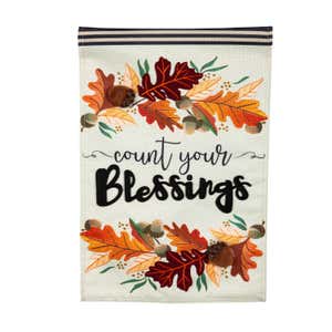 Count Your Blessings House Burlap Flag