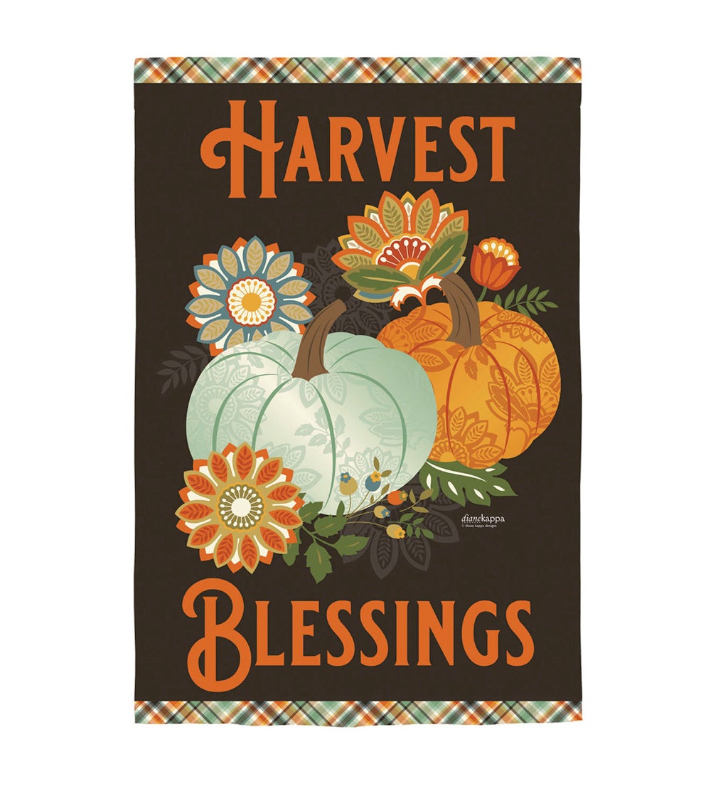 Harvest Blessings House Textured Suede Flag