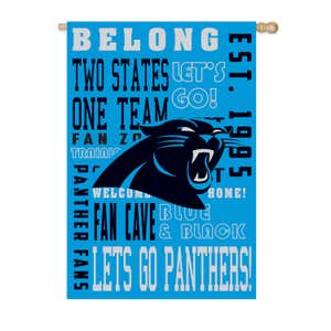 Double-Sided Carolina Panthers Fan Rules Suede House Flag