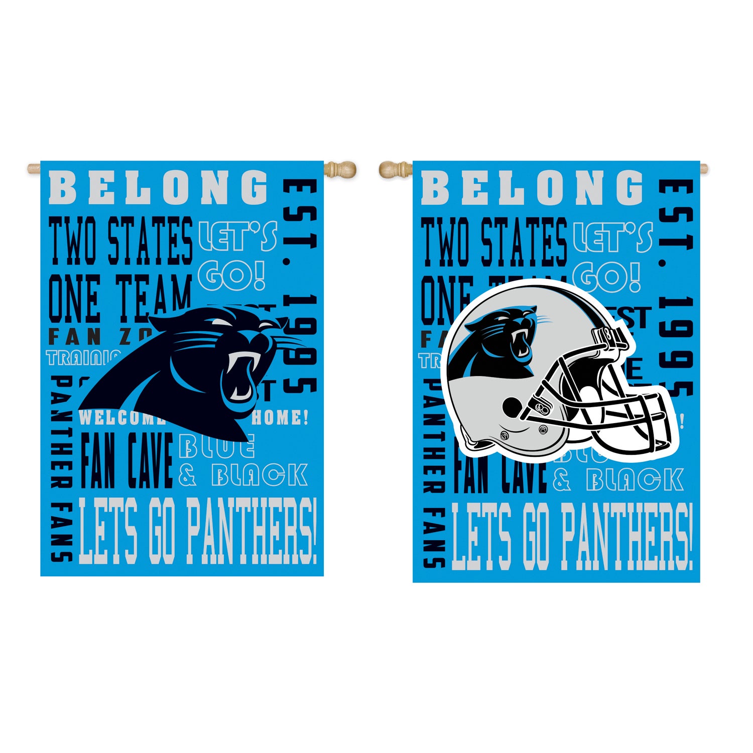 Double-Sided Carolina Panthers Fan Rules Suede House Flag