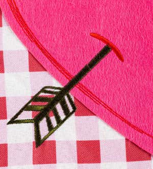 Valentine Hearts and Checks House Linen Flag