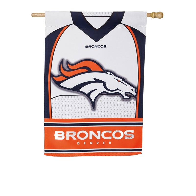 Team Sports America Denver Broncos Double Sided Jersey Suede House Flag, 29 x 43 inches