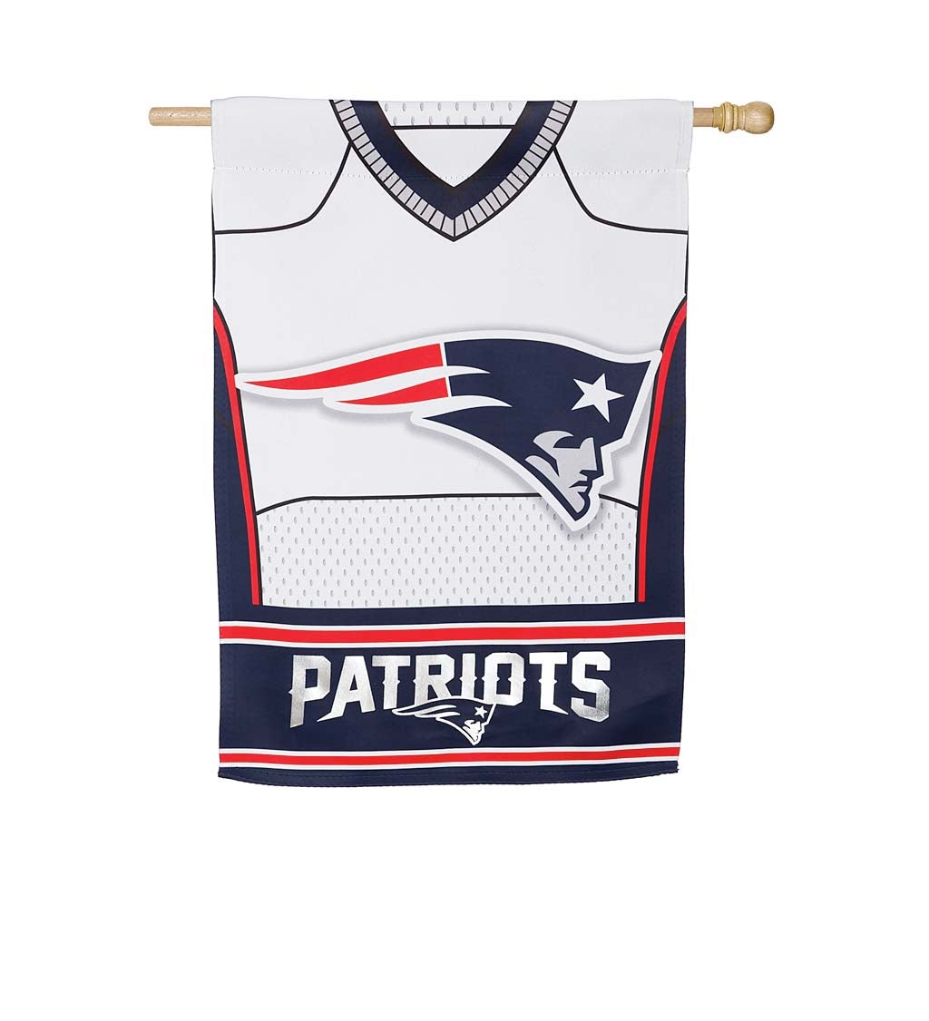 New England Patriots Double Sided Jersey Suede House Flag
