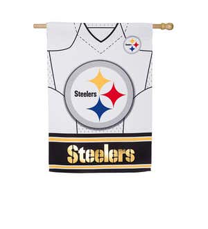 Team Sports America Pittsburgh Steelers Double Sided Jersey Suede House Flag, 29 x 43 inches