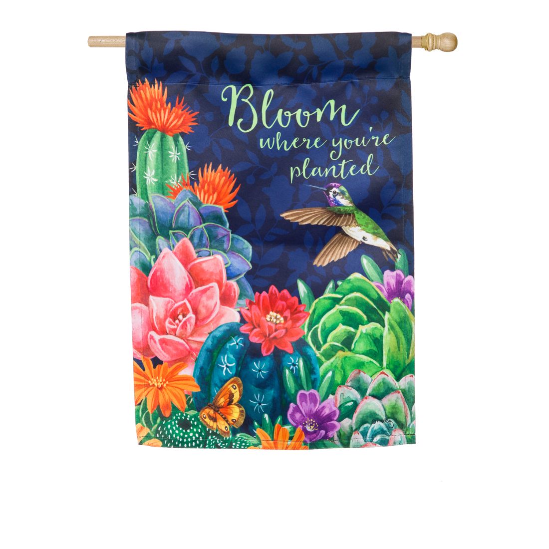 Bloom Where You're Planted House Suede Flag