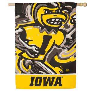 University of Iowa Suede Justin Patten House Flag