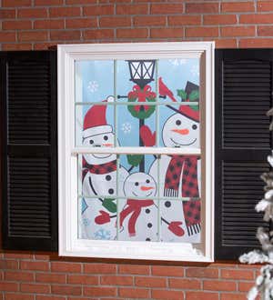 Snowman Family Shadow Scapes Window Shade