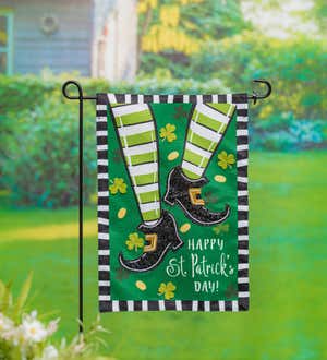 Dancing St. Patrick's Day Garden Burlap Flag