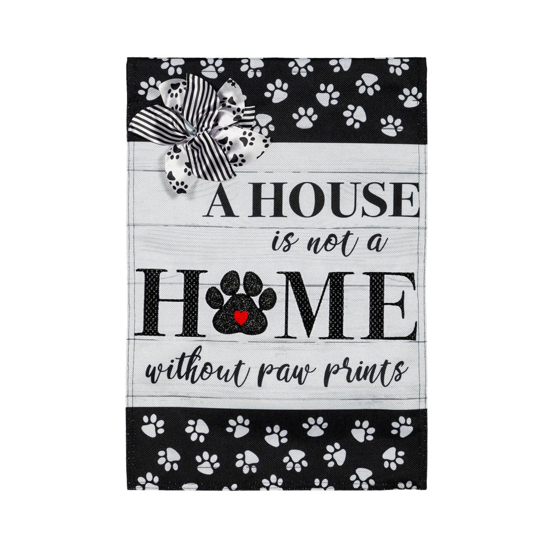 Paw Prints Garden Burlap Flag