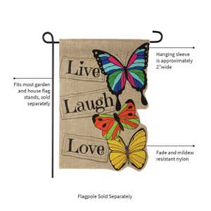 Live, Laugh, Love Burlap Garden Flag