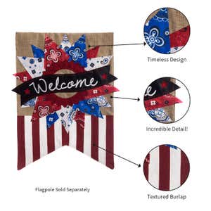 Patriotic Bandana Burlap Garden Flag