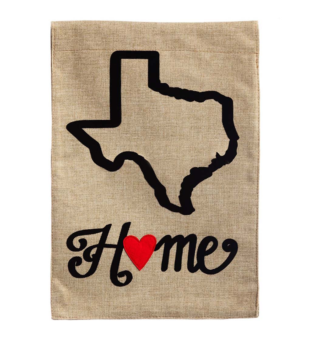 Texas State Of My Heart Burlap Garden Flag