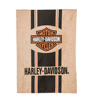 Harley Davidson Bar and Shield Burlap Garden Flag