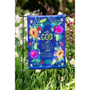 All Things Are Possible Garden Burlap Flag