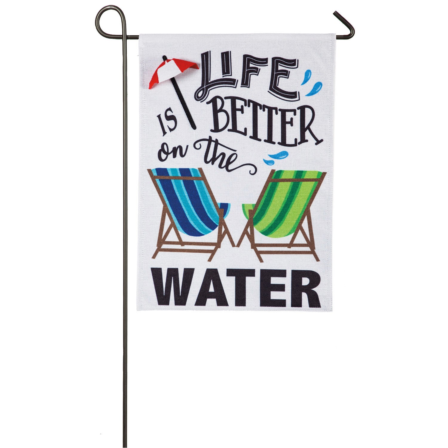 Life is Better on the Water Burlap Garden Flag