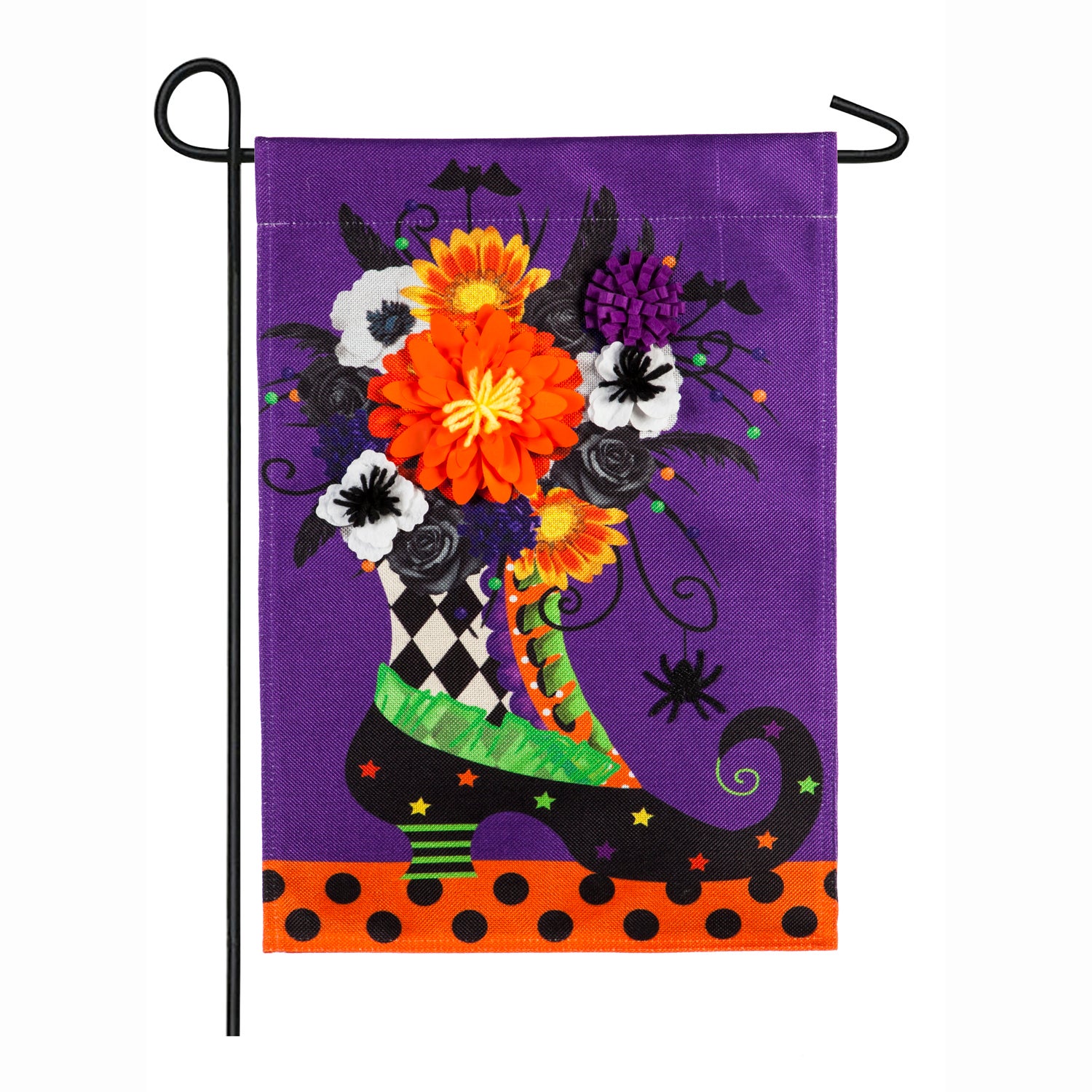 Witch Boot Burlap Garden Flag