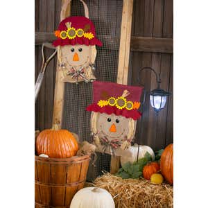 Mrs. Scarecrow Garden Burlap Flag