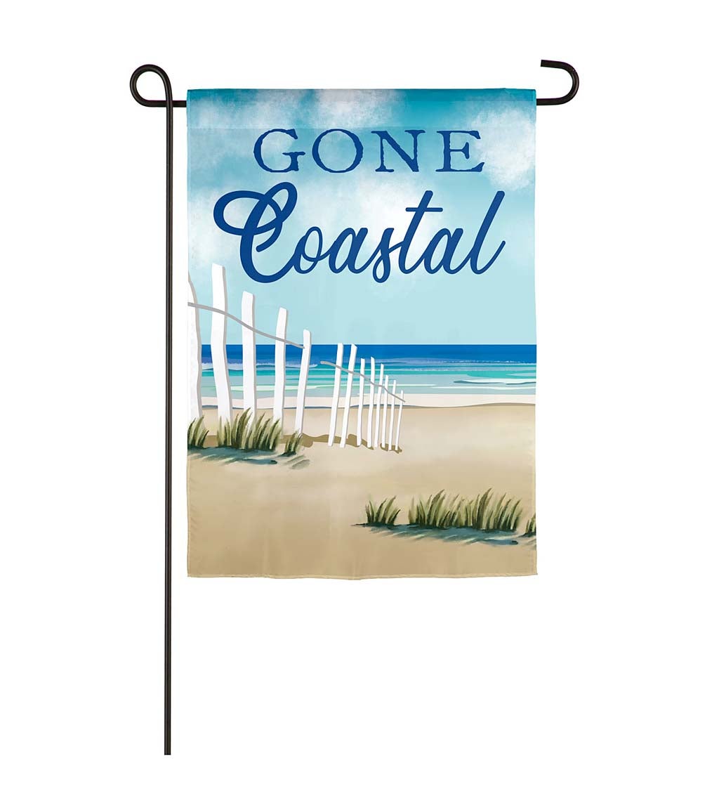 Gone Coastal Garden Burlap Flag