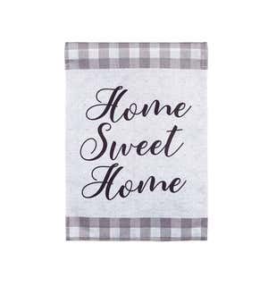 Home Sweet Home with Buffalo Plaid Garden Burlap Flag