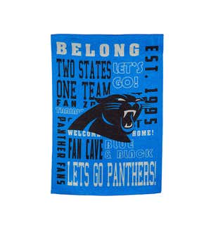 Double-Sided Carolina Panthers Fan Rules Suede Garden Flag