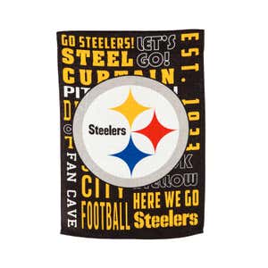 Double-Sided Pittsburgh Steelers Fan Rules Suede Garden Flag
