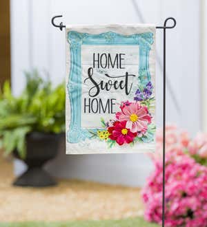 Home Sweet Home Frame Garden Linen Flag