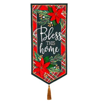 Poinsettia Bless This Home Everlasting Impressions Textile Décor
