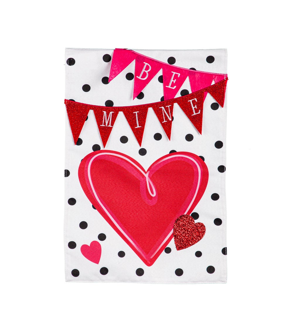 Be Mine Banner Garden Linen Flag