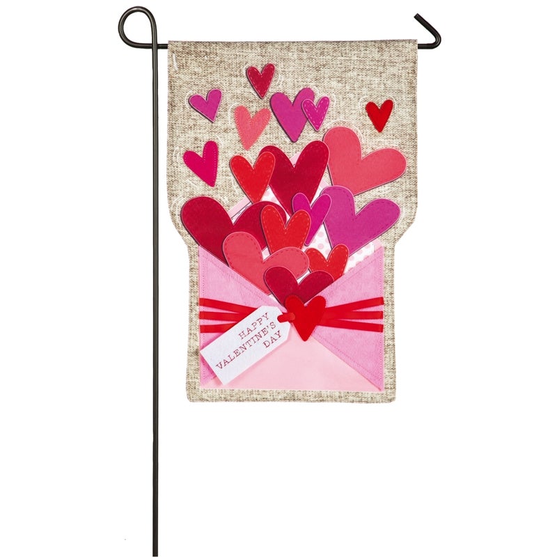 Envelope of Valentine's Day Wishes Linen Garden Flag