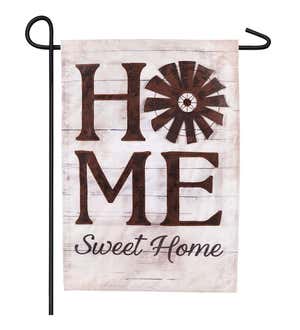 Windmill Home Sweet Home Linen Garden Flag