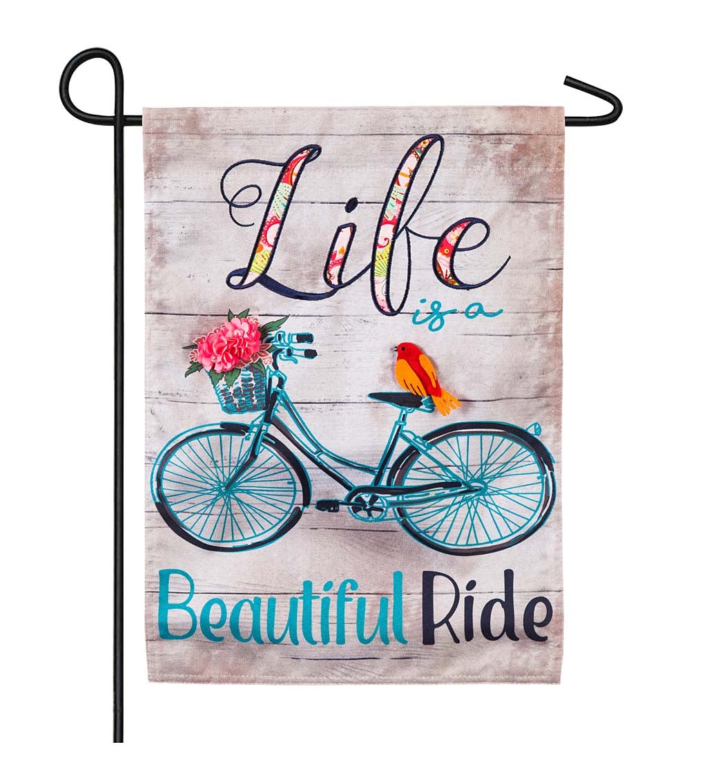 Life is a Beautiful Ride Linen Garden Flag
