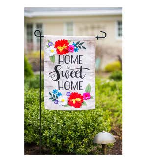 Floral Home Sweet Home Linen Garden Flag