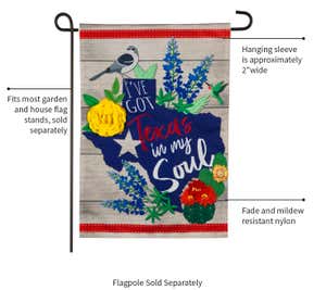 Texas In My Soul Linen Garden Flag