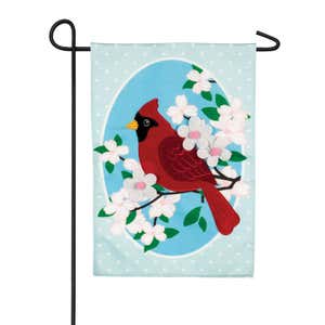 Cardinal Dot&Dogwoods Garden Linen Flag