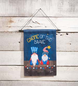 Gnome of the Brave Garden Suede Flag