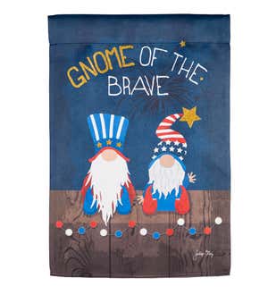 Gnome of the Brave Garden Suede Flag