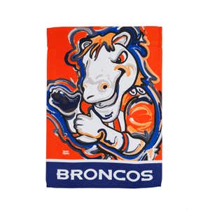 Denver Broncos, Suede Garden Flag Justin Patten