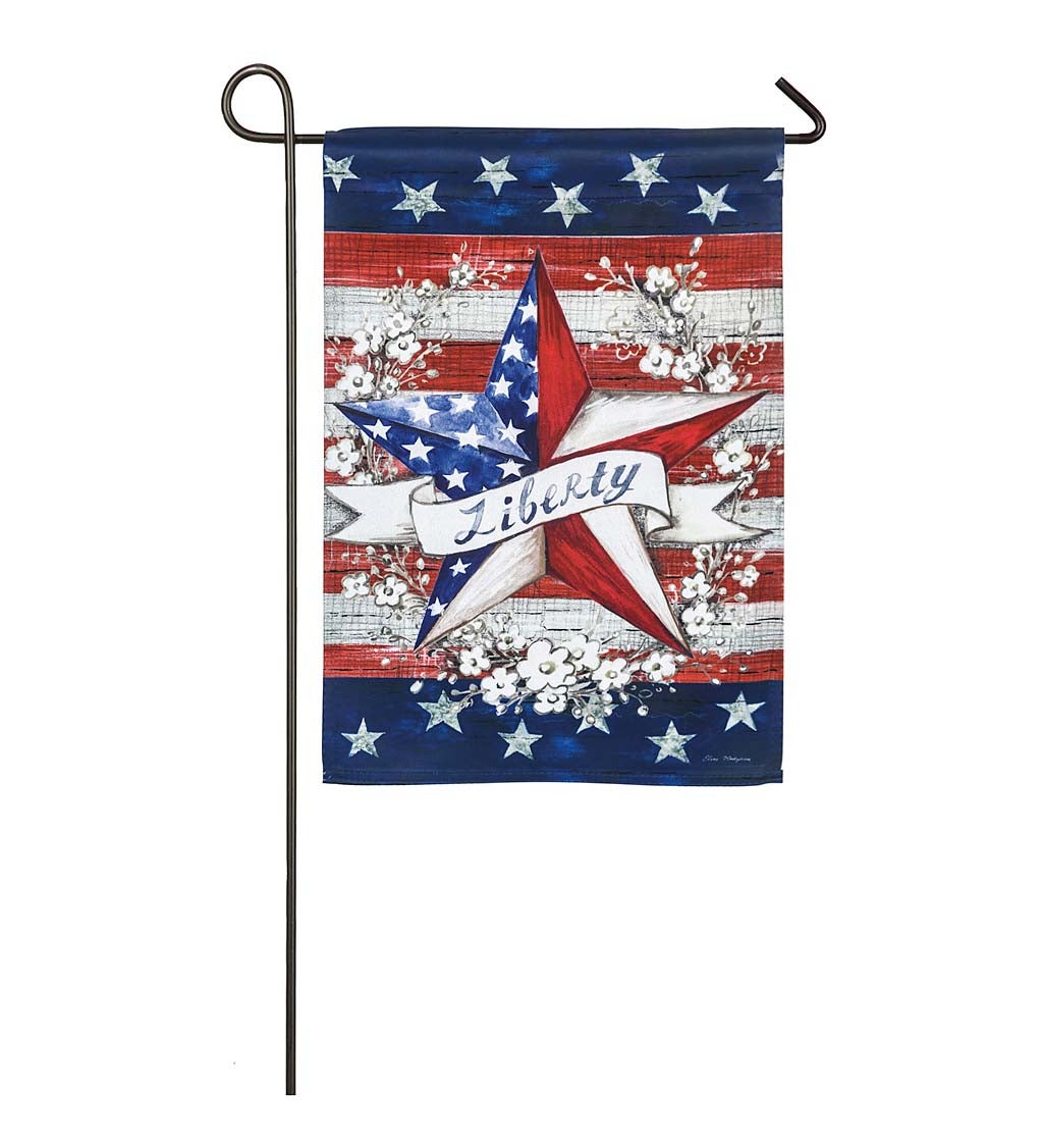 Liberty Star Suede Garden Flag