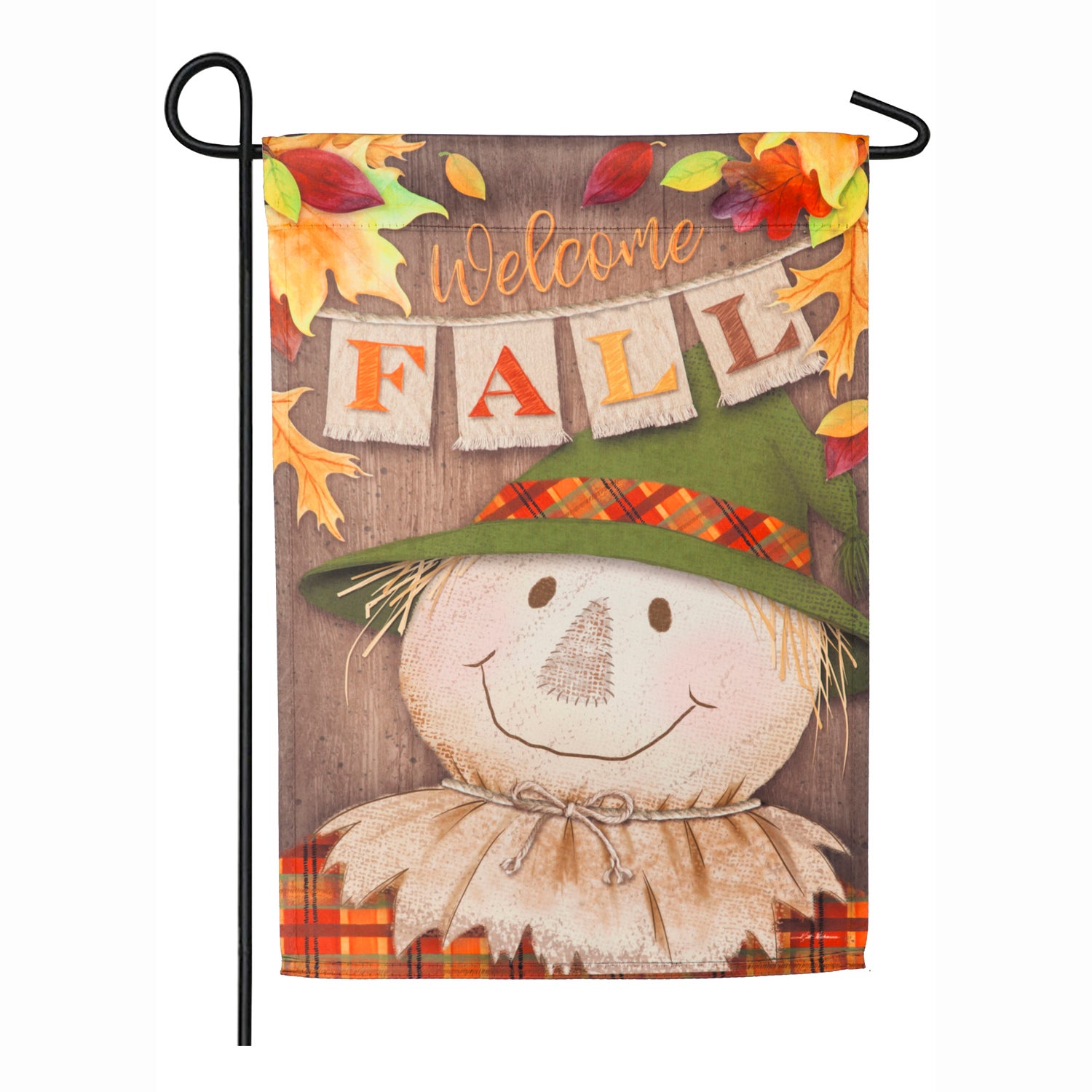 Welcome Fall Scarecrow Suede Garden Flag