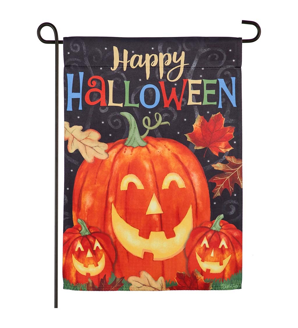 Haunted Halloween Garden Suede Flag