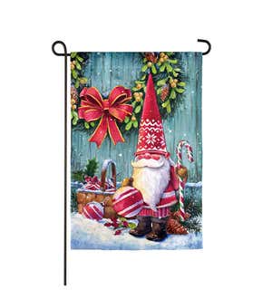 Christmas Gnomes Garden Suede Front&Back Flag