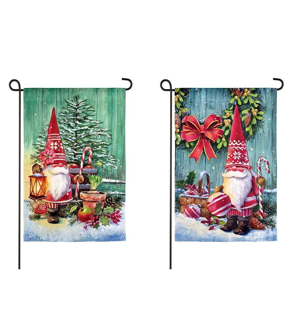 Christmas Gnomes Garden Suede Front&Back Flag