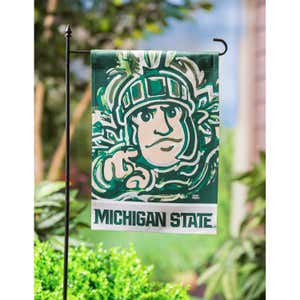 Michigan State University, Suede Garden Flag Justin Patten